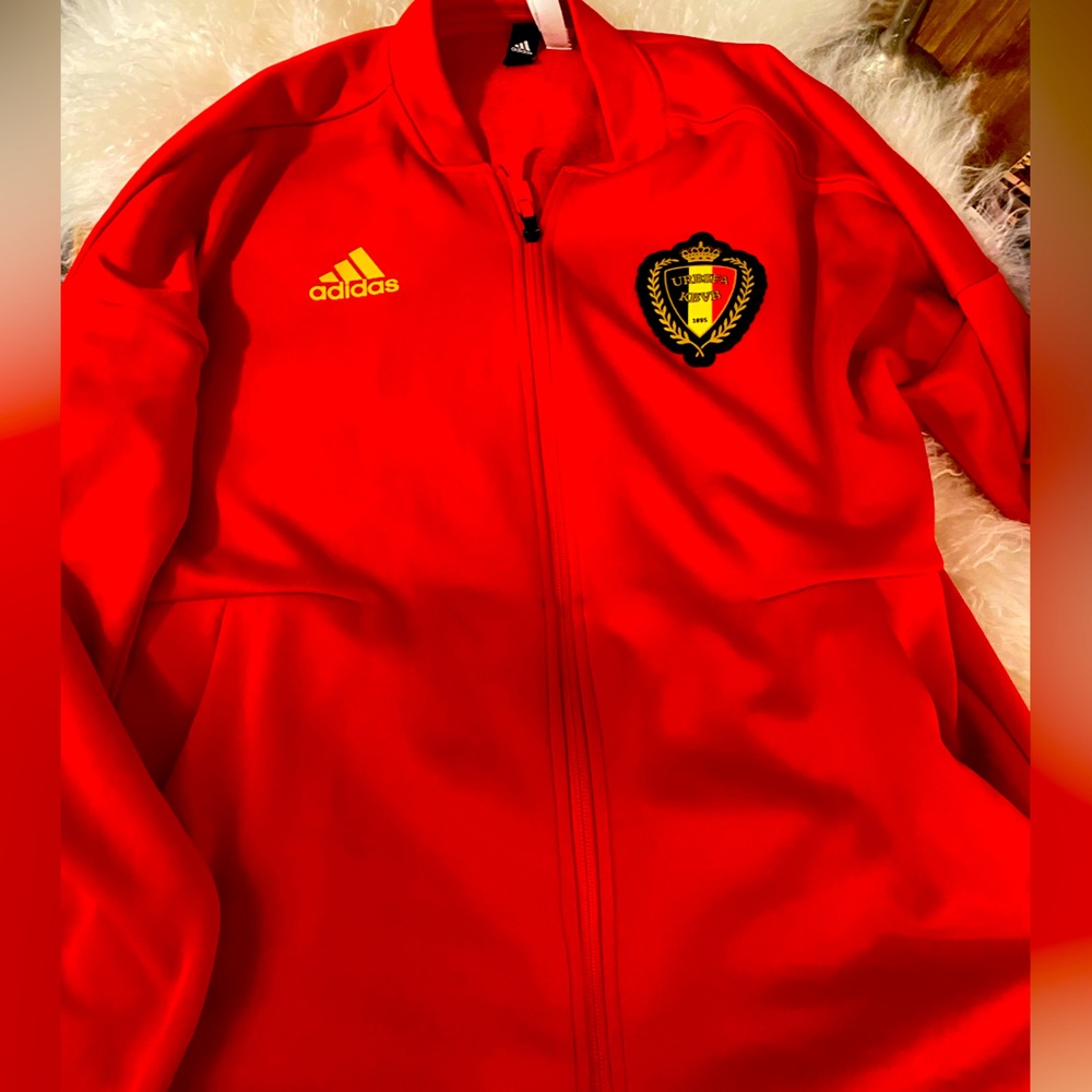 BNWOT Adidas Belgium official anthem  national soccer stadium track jacket in M!